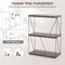 Walnut 3 Tier Storage Rack Open Shelf Metal Frame Bookcase for Small Spaces
